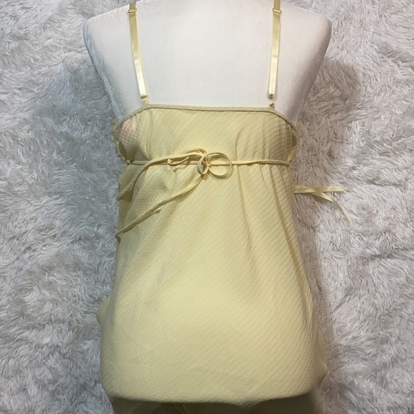 Vintage Oscar De La Renta butter cream chiffon lattice rosette slip dress - Picture 6 of 9